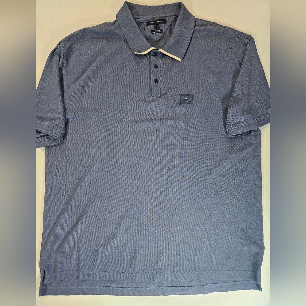 Tommy Hilfiger Polo Mens XXXL Blue Regular Fit Preppy Logo 90s Designer Shirt